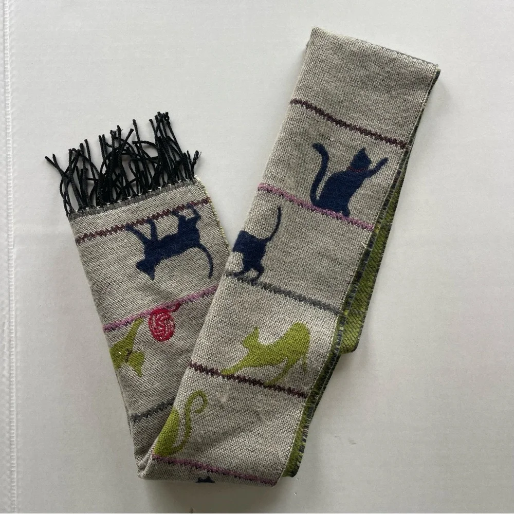 Jimmy Hourihan Fringed Scarf | Cats At Play